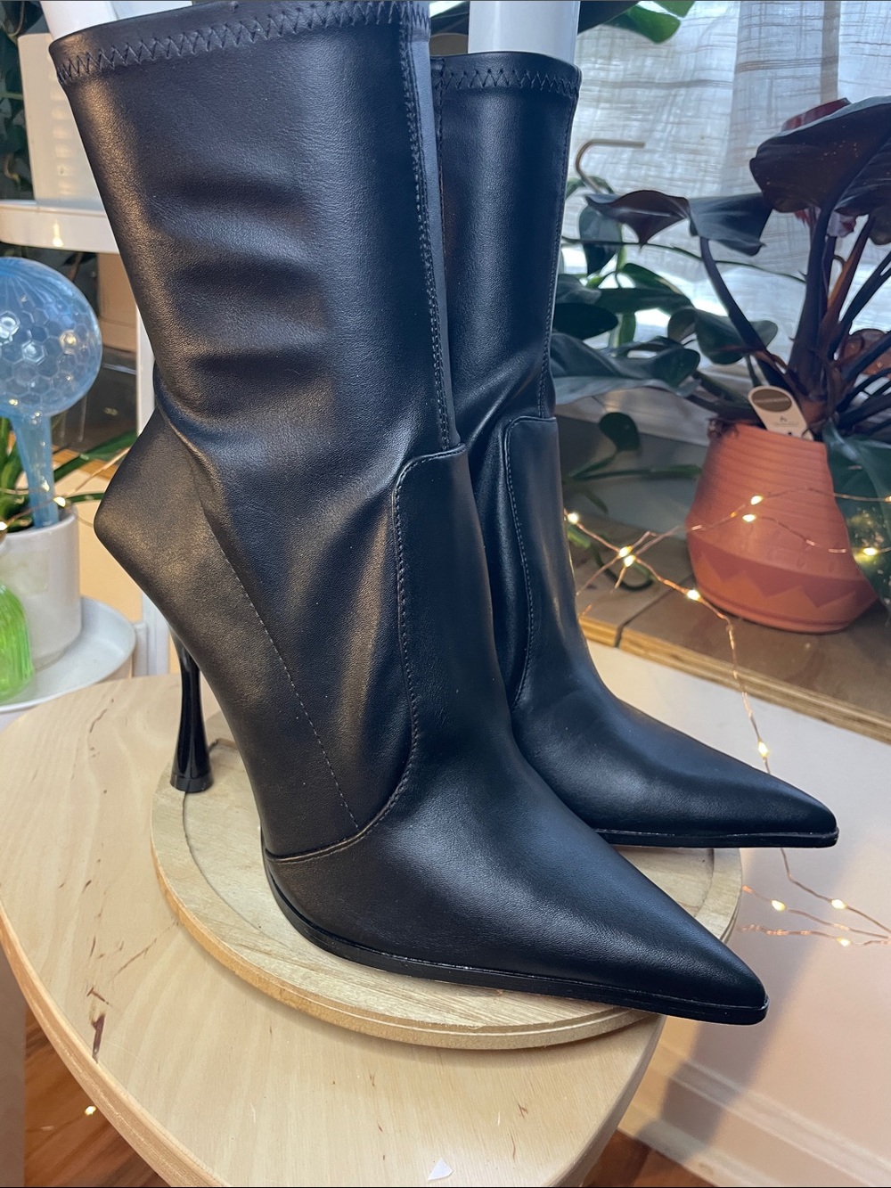 Aspen black pointed toe booties